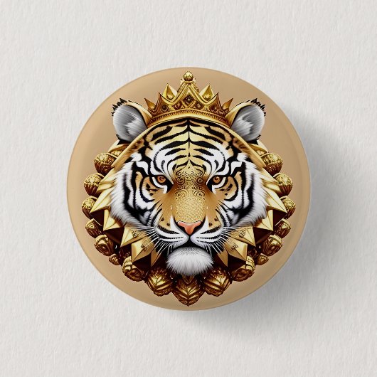 Golden Tiger Wappen Emblem Button (Vorderseite)