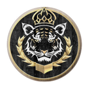 Golden Tiger Wappen Emblem Schneidebrett