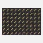 Golden Tigers Pattern Rosa Schwarz Elegant Luxus Geschenkpapier Set (Vorderseite 3)