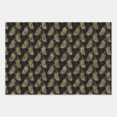 Golden Tigers Pattern Rosa Schwarz Elegant Luxus Geschenkpapier Set (Vorderseite 2)