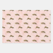 Golden Tigers Pattern Rosa Schwarz Elegant Luxus Geschenkpapier Set (Vorderseite)