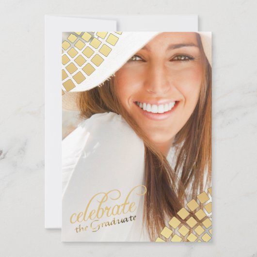 Golden Tiles Foto Einladung (Vorderseite)