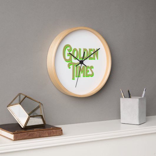 Golden Times Logo mit elegantem Design Uhr (Büro)