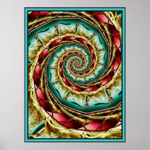 Golden Tinsel Spiral Poster