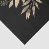 Golden Tone Floral Black Decoupage Tissue Paper Seidenpapier (Ausschnitt)