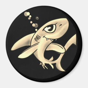 Golden Toothy Grin Cartoon Shark Magnet