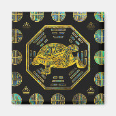 Golden Tortoise / Turtle Feng Shui Abalone Muschel Magnet (Vorne)