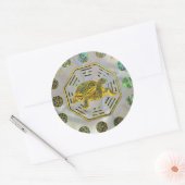 Golden Tortoise / Turtle Feng Shui Abalone Muschel Runder Aufkleber (Umschlag)