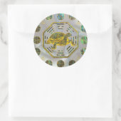 Golden Tortoise / Turtle Feng Shui Abalone Muschel Runder Aufkleber (Tasche)