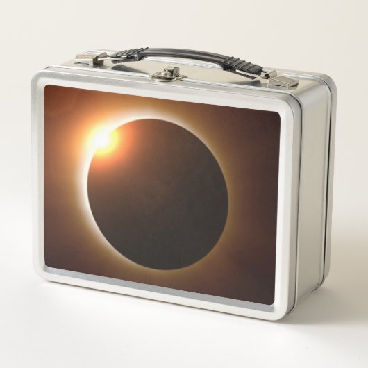 Golden Total Solar Eclipse Metall Brotdose (Vorderseite)