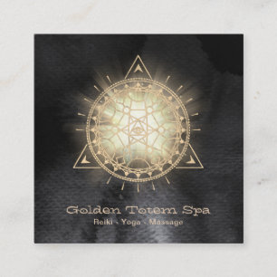 *~* Golden Totem Sacred Geometry Light Rays Quadratische Visitenkarte