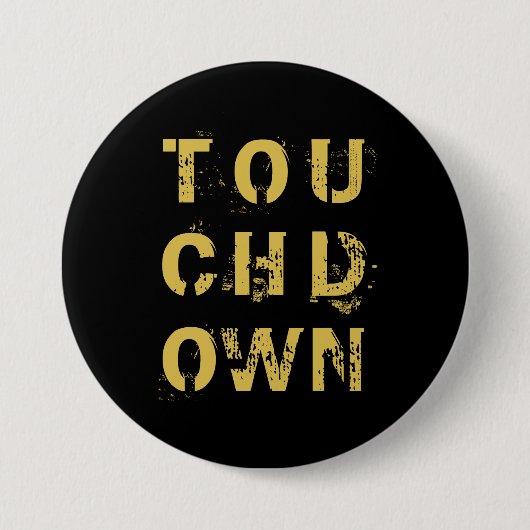 Golden Touchdown Football Typografie Button (Vorderseite)