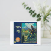 Golden Trail Orange Label #2Success, CA Postkarte (Stehend Vorderseite)