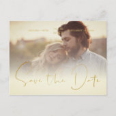 Golden Transparency Effect Elegant Foto Wedding Postkarte (Vorderseite)