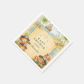 Golden Treasure Pirate Baby Shower Serviette (Ecke)