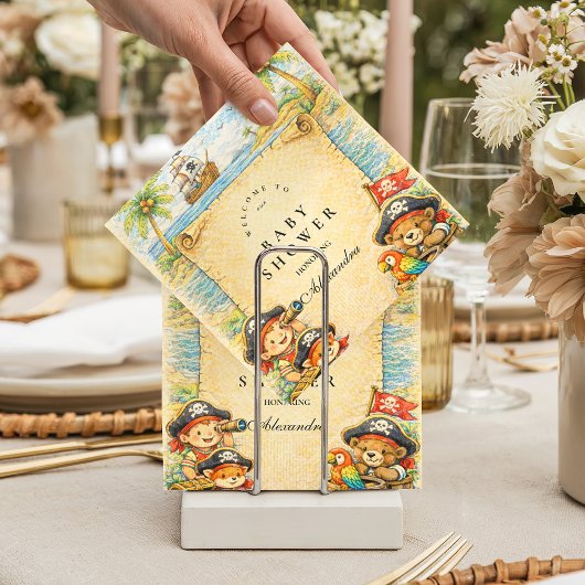 Golden Treasure Pirate Baby Shower Serviette