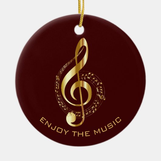 Golden Treble Clef Keramik Ornament (Vorne)