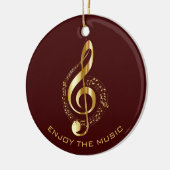 Golden Treble Clef Keramik Ornament (Links)