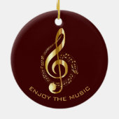 Golden Treble Clef Keramik Ornament (Hinten)