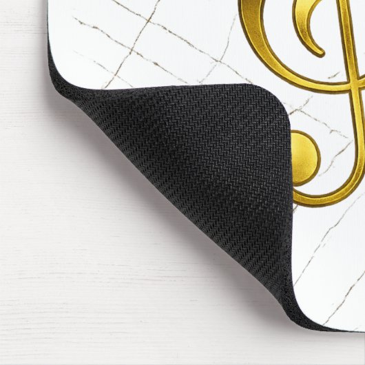 Golden Treble Clef Marble Music Tech Mousepad (Ecke)