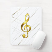 Golden Treble Clef Marble Music Tech Mousepad (Mit Mouse)