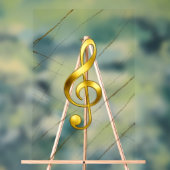 Golden Treble Clef Marble Wall Art Acrylschild (Neutral)