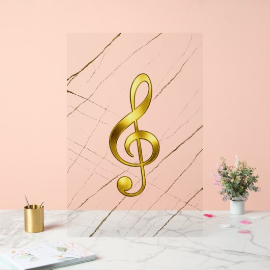 Golden Treble Clef Marble Wall Art Acrylschild (Hochzeit)