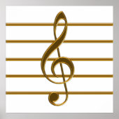 Golden Treble Clef Poster (Vorne)