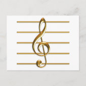 Golden Treble Clef Postkarte (Vorderseite)