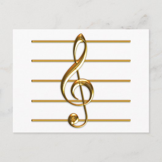 Golden Treble Clef Postkarte (Vorderseite)