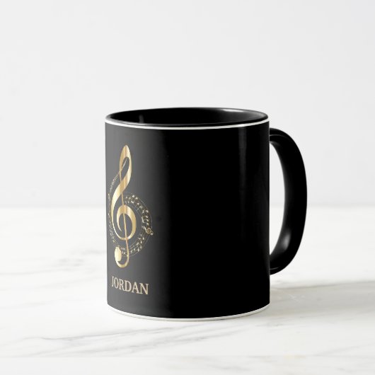 Golden Treble Clef Tasse (VorderseiteRechts)