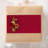 Golden Treble Cleve mit Rose Blume (Insitu)