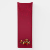 Golden Treble Cleve mit Rose Blume Banner (Vertikal)