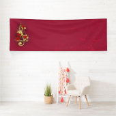 Golden Treble Cleve mit Rose Blume Banner (Insitu)