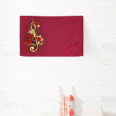Golden Treble Cleve mit Rose Blume Banner (InSitu)