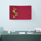 Golden Treble Cleve mit Rose Blume Banner (Messe)
