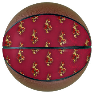 Golden Treble Cleve mit Rose Blume Basketball