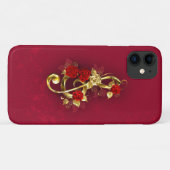 Golden Treble Cleve mit Rose Blume Case-Mate iPhone Hülle (Rückseite (Horizontal))