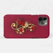 Golden Treble Cleve mit Rose Blume Case-Mate iPhone Hülle (Rückseite (Horizontal))