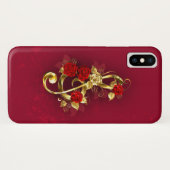 Golden Treble Cleve mit Rose Blume Case-Mate iPhone Hülle (Rückseite (Horizontal))