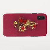 Golden Treble Cleve mit Rose Blume Case-Mate iPhone Hülle (Rückseite (Horizontal))