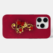 Golden Treble Cleve mit Rose Blume Case-Mate iPhone Hülle (Rückseite (Horizontal))