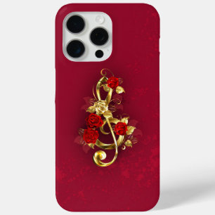 Golden Treble Cleve mit Rose Blume Case-Mate iPhone Hülle