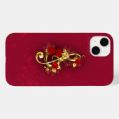 Golden Treble Cleve mit Rose Blume Case-Mate iPhone Hülle (Rückseite (Horizontal))