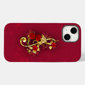 Golden Treble Cleve mit Rose Blume Case-Mate iPhone Hülle (Rückseite (Horizontal))