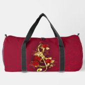 Golden Treble Cleve mit Rose Blume Duffle Bag (Rückseite)