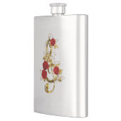 Golden Treble Cleve mit Rose Blume Flachmann (Links)