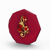 Golden Treble Cleve mit Rose Blume Fotoblock (Rechts)