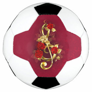 Golden Treble Cleve mit Rose Blume Fußball