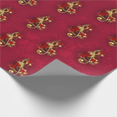 Golden Treble Cleve mit Rose Blume Geschenkpapier (Ecke)